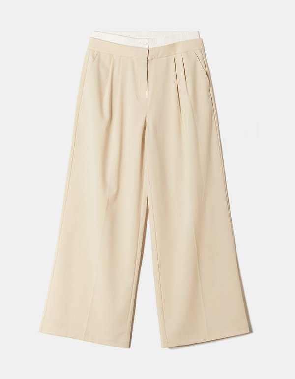 Double Waist Wide Leg Trousers | Off White