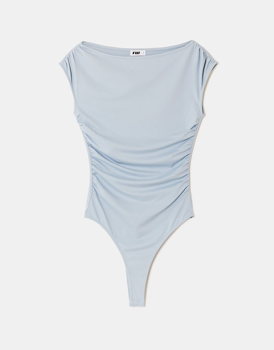 Bodysuit with Boat Neckline | Blue