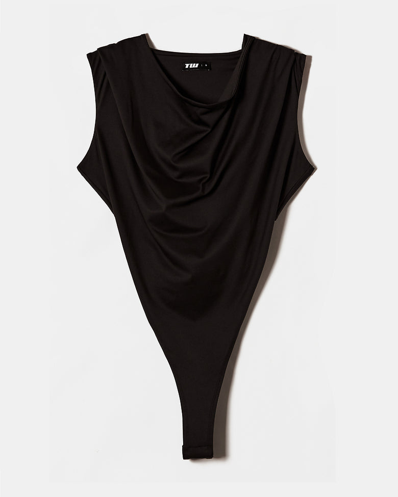 Hooded Bodysuit with Fancy Detail | Black