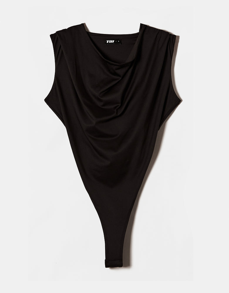Hooded Bodysuit with Fancy Detail | Black