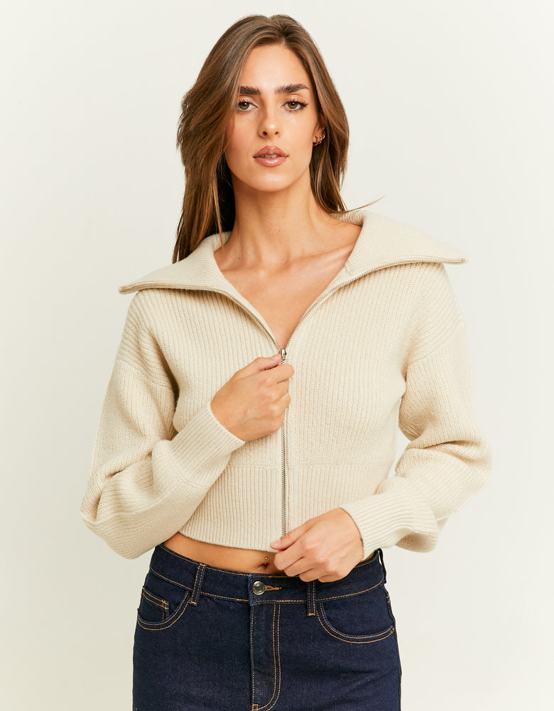 Zip Up Cardigan | Off White