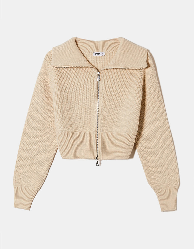 Zip Up Cardigan | Grey