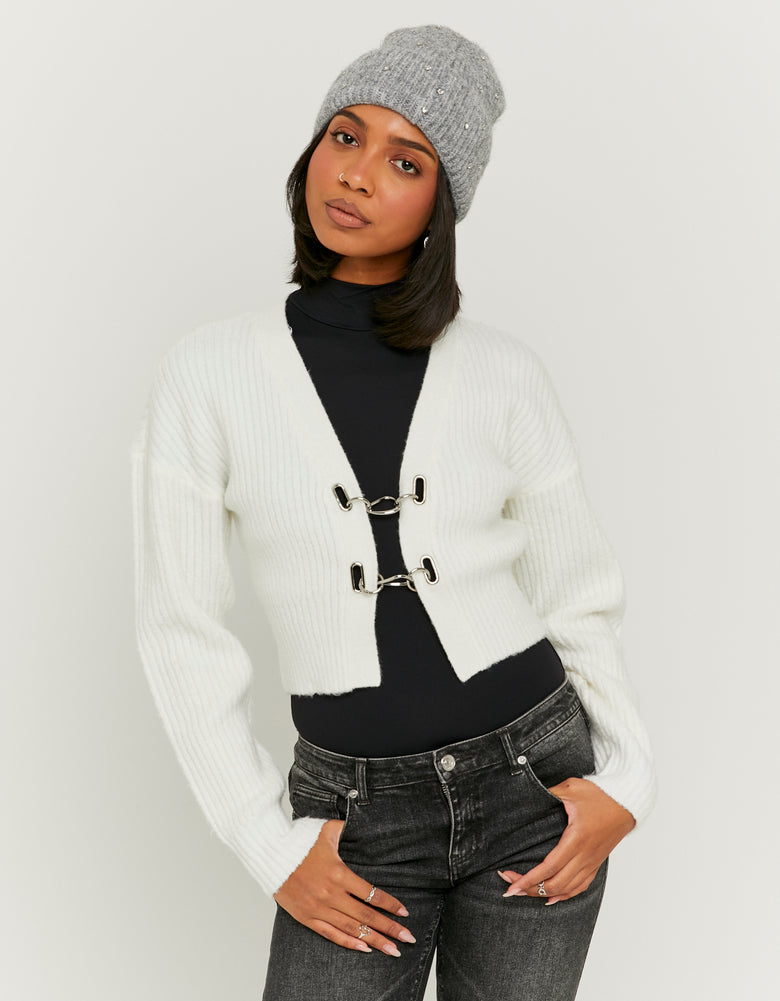Cardigan with Buckles | Off White