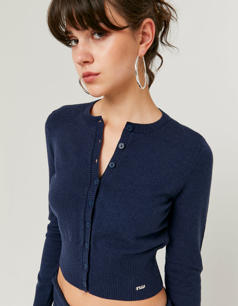 Knitted Cardigan | Navy