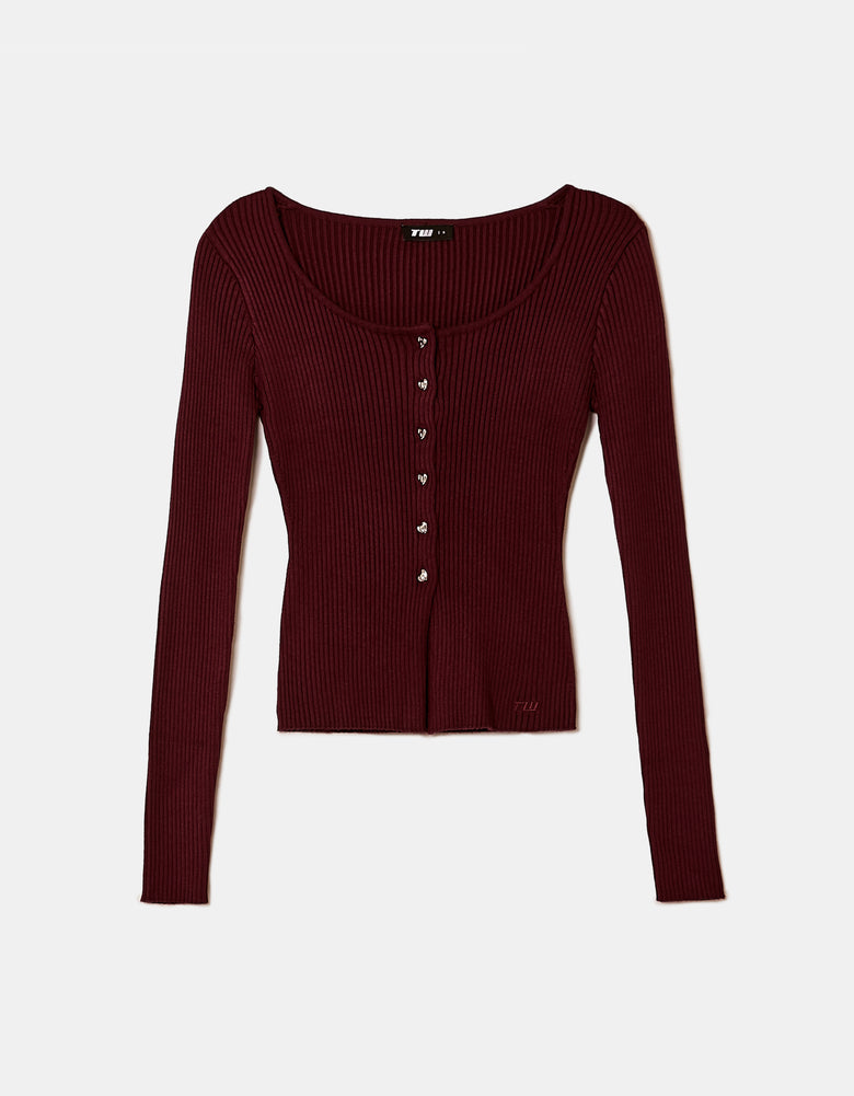 Knitted Cardigan | Bordeau