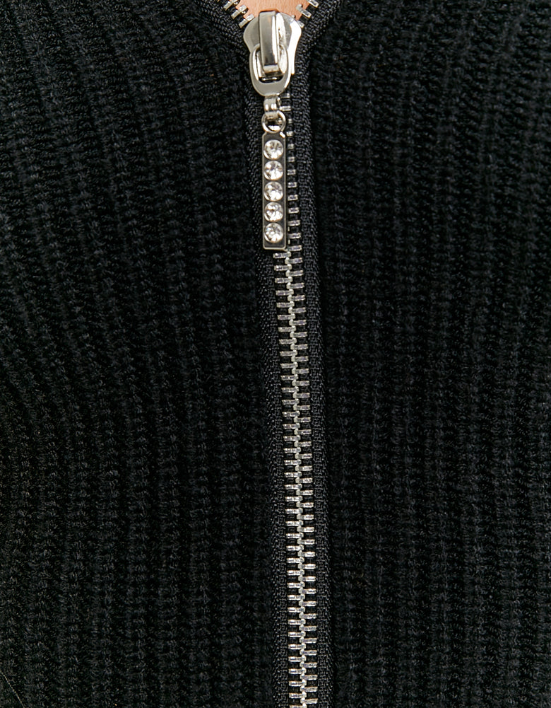 Jumper with Faux Fur Neck | Black