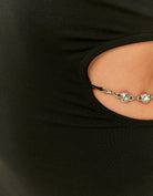 Black Jumpsuit with Cut Outs and Strass | Black