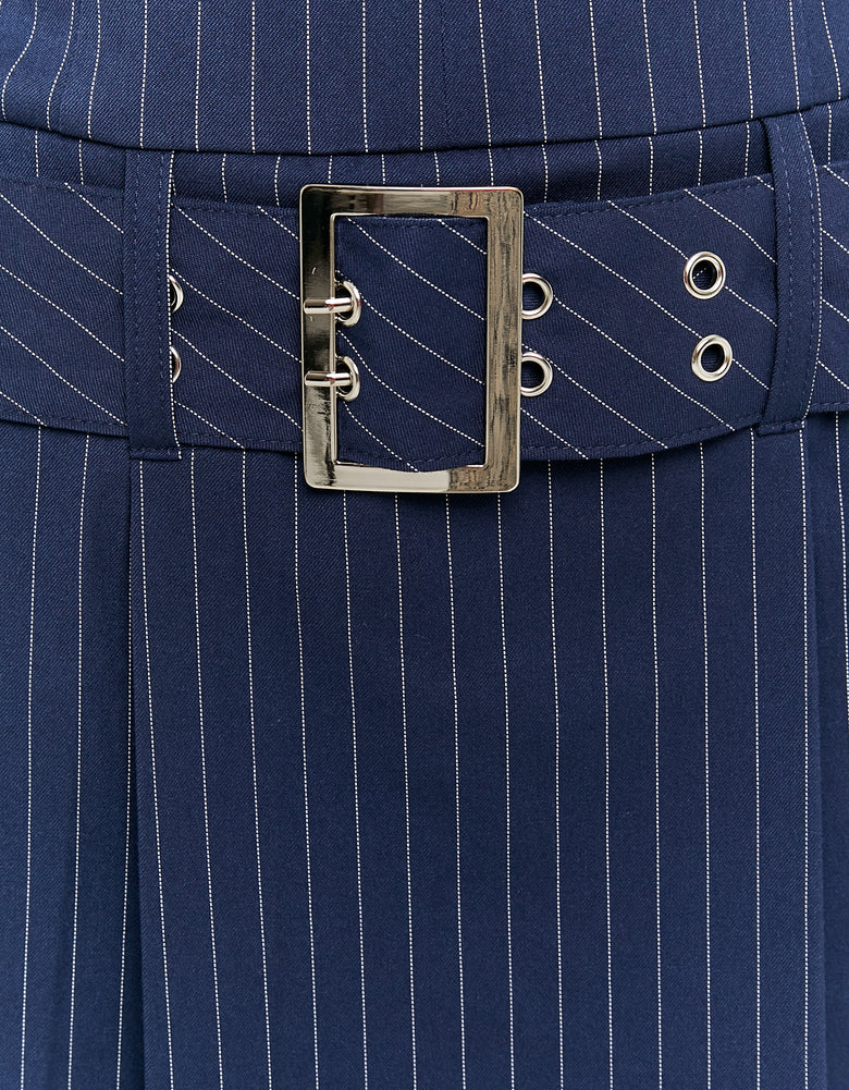 Jumpsuit with Pinstripes | Navy Striped