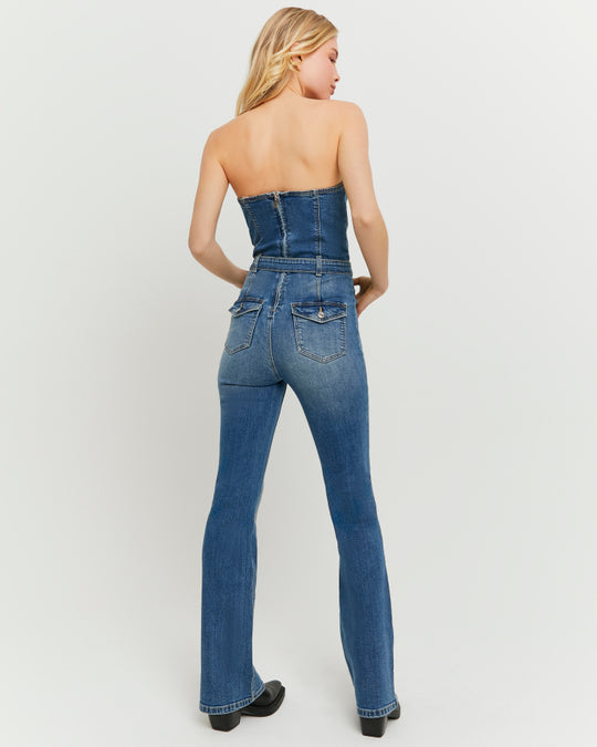 Strapless Jumpsuit | Blue Wash