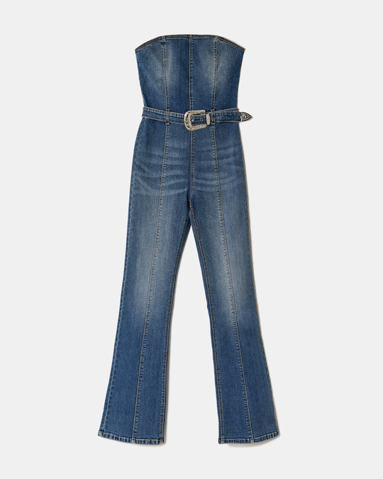 Strapless Jumpsuit | Blue Wash