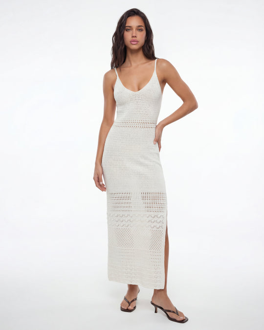 Crochet Long Dress | Off White