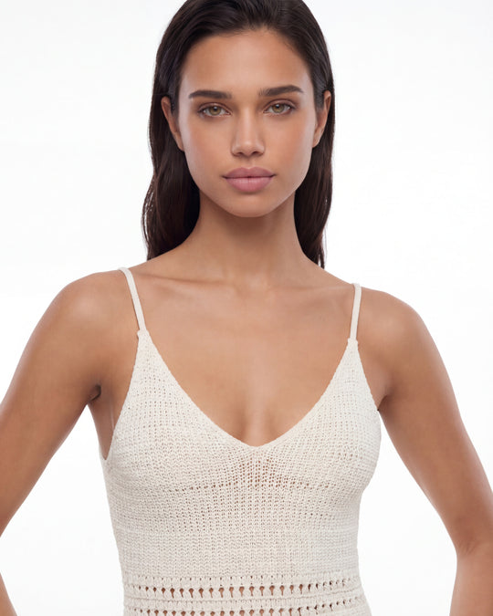 Crochet Long Dress | Off White
