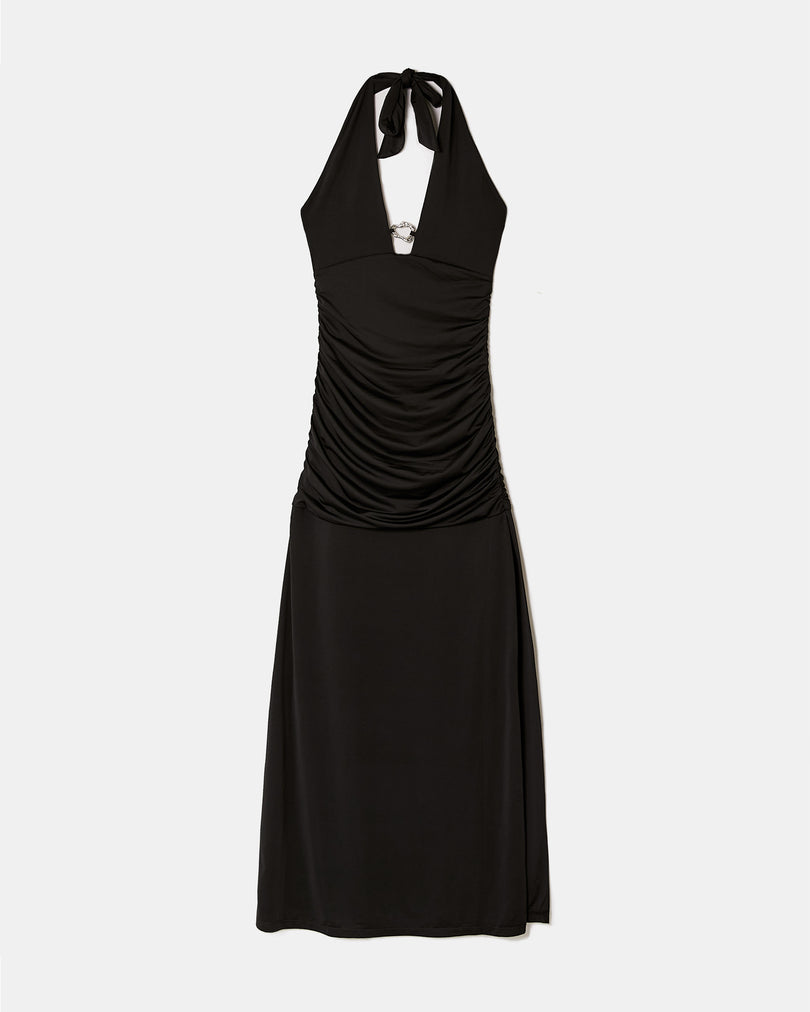 Long Dress with Slit | Black