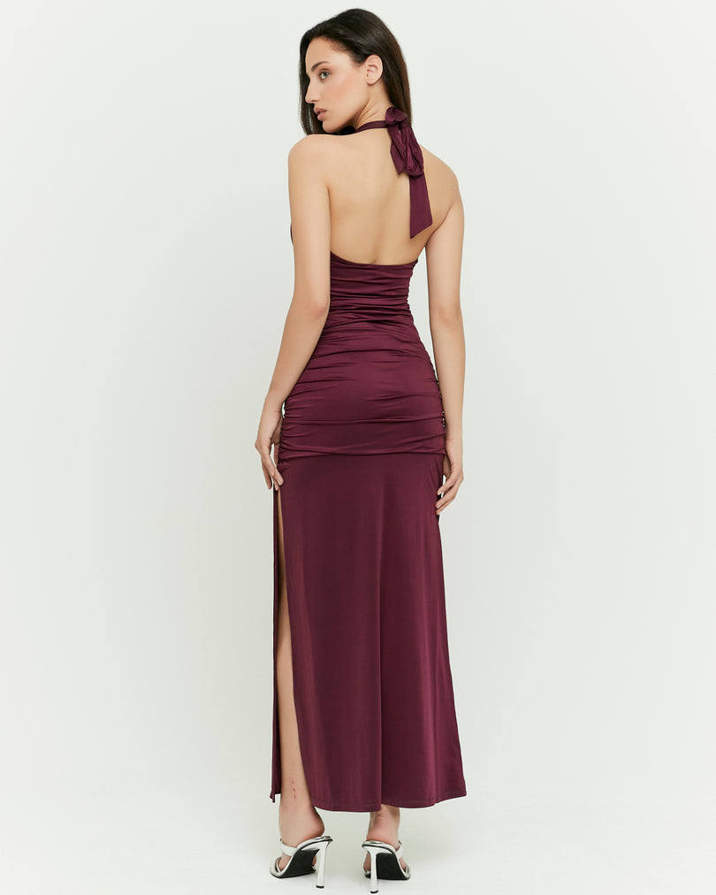 Long Dress with Slit | Bordeau