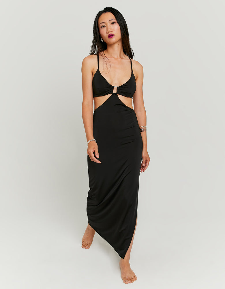 Long Dress with buckle | Black