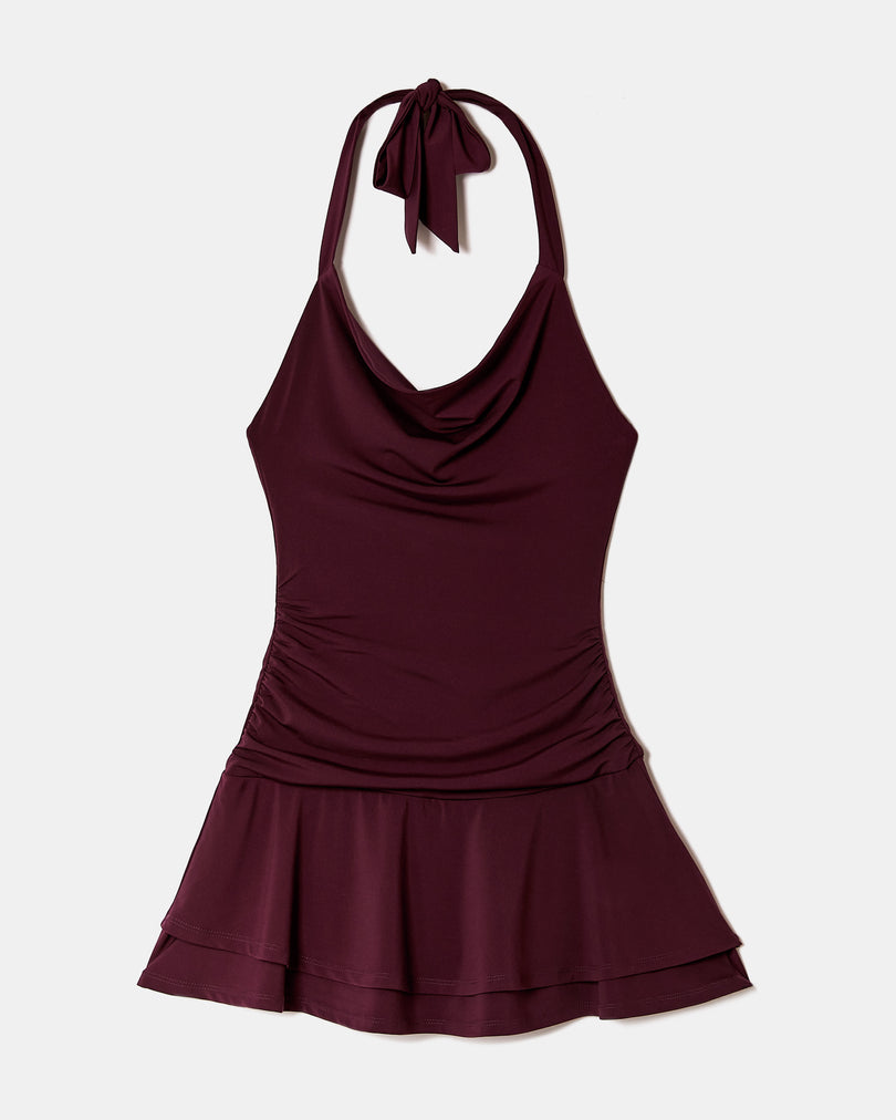Backless Mini Dress | Burgundy