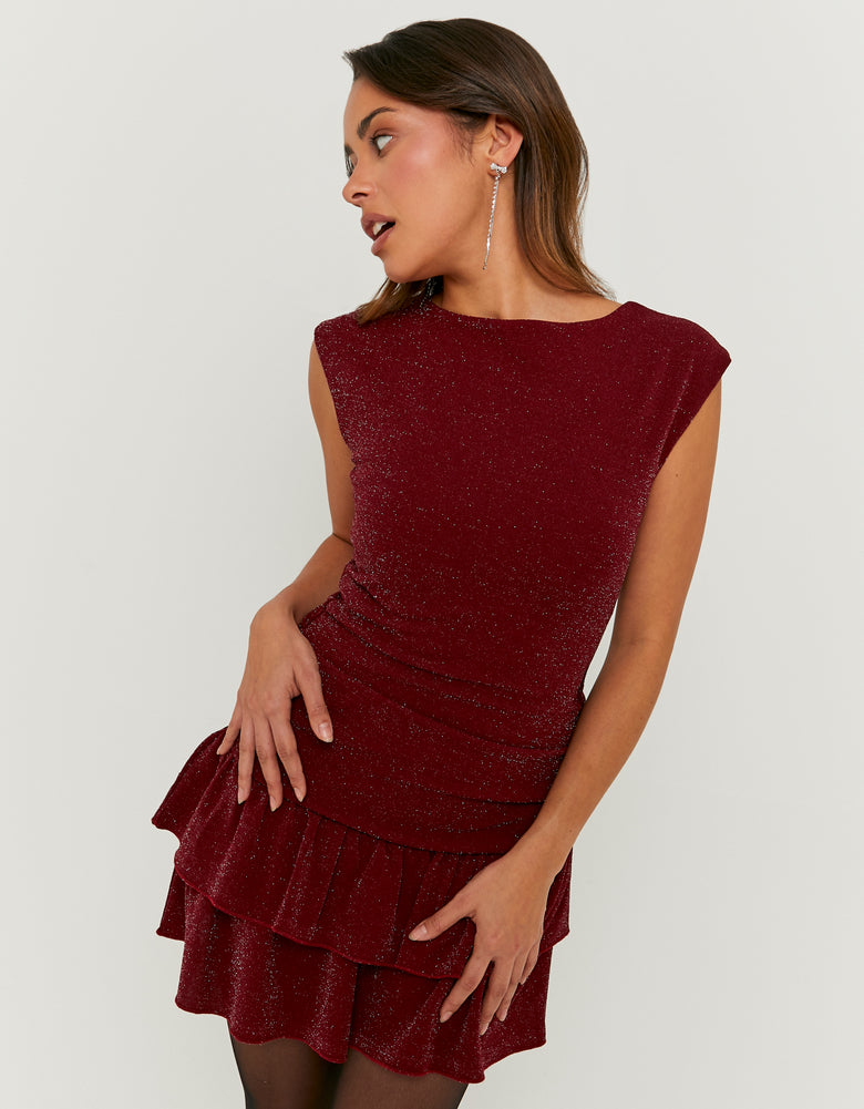 Dress with Ruffles | Bordeau