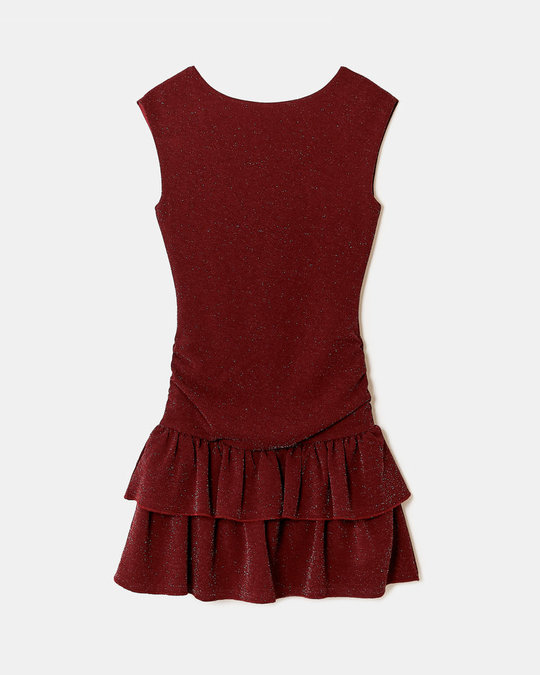 Dress with Ruffles | Bordeau