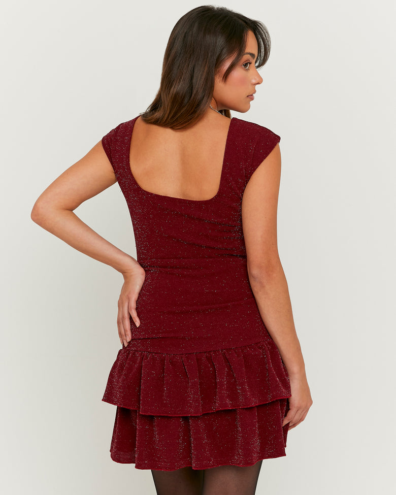 Dress with Ruffles | Bordeau