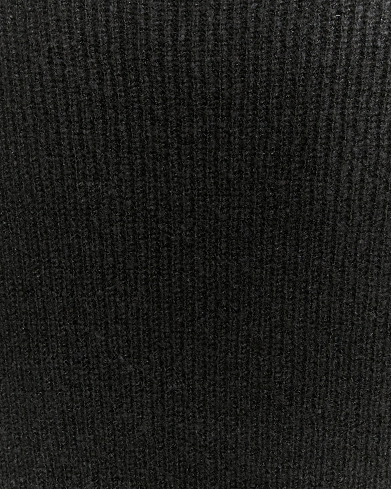 Dress with Loose Turtle Neck | Black