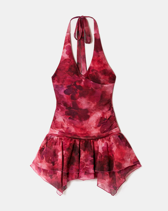 Backless Short Dress | Floral Print