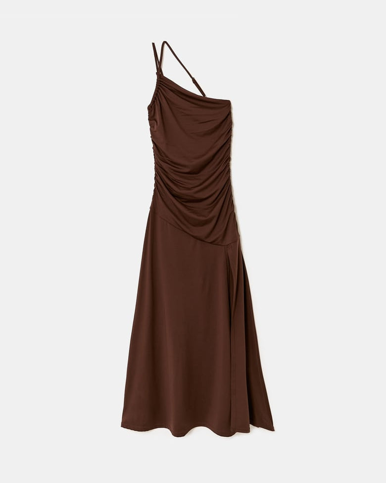 Brown Draped Dress | Brown