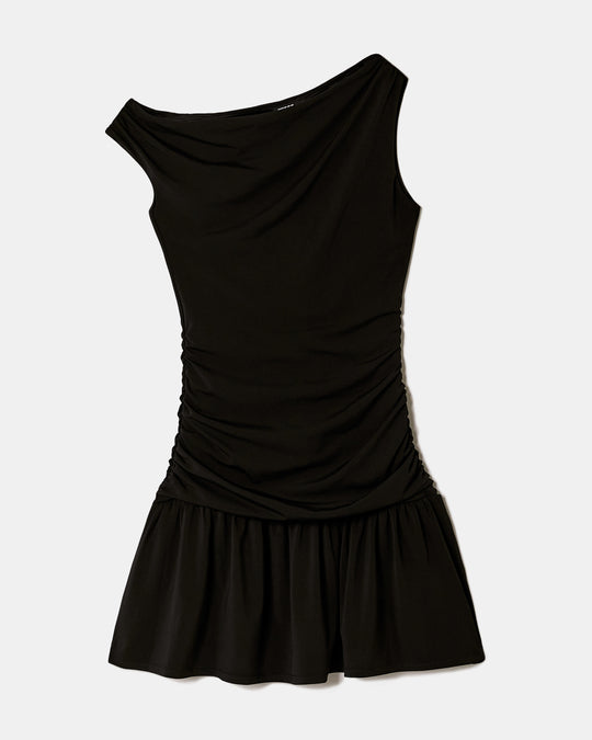 Asymmetric Short Dress | Red