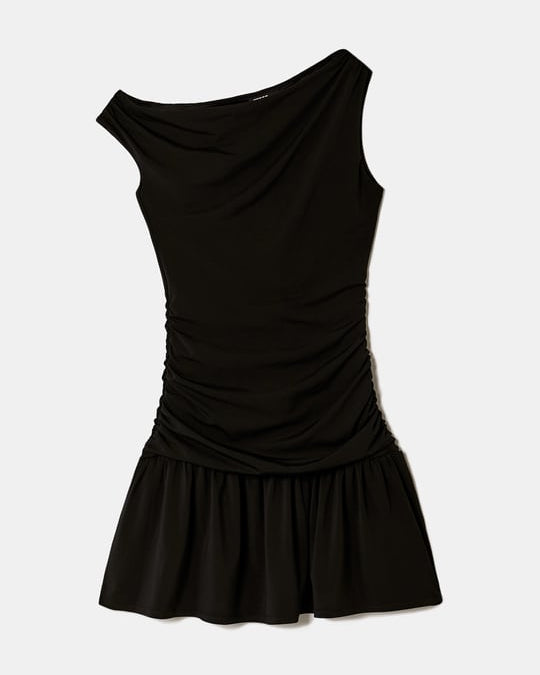 Asymmetric Short Dress | Red