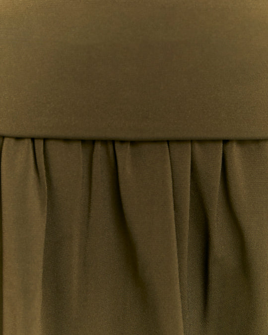 Asymmetric Short Dress | Kaki