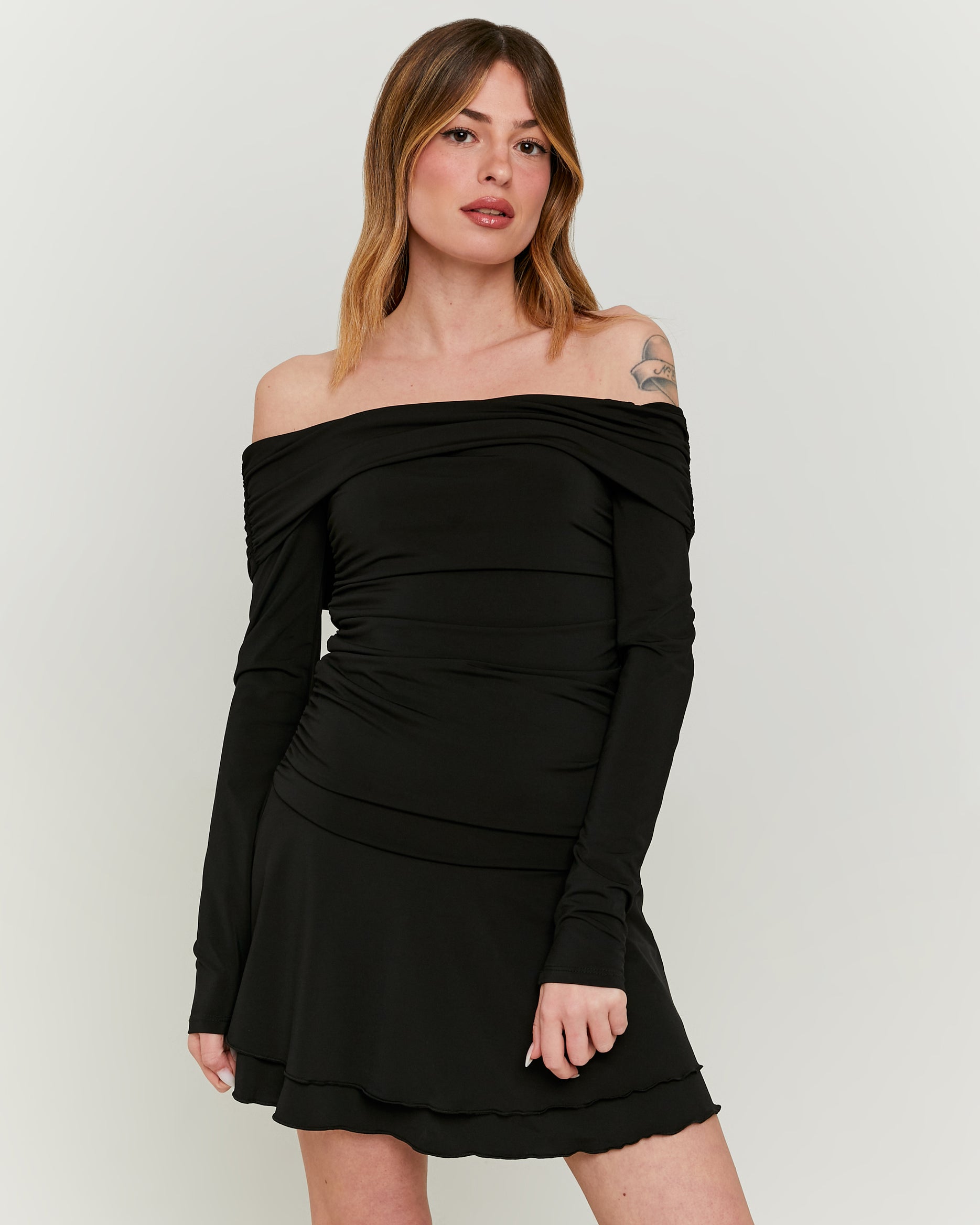 Off Shoulder Mini Dress | Black