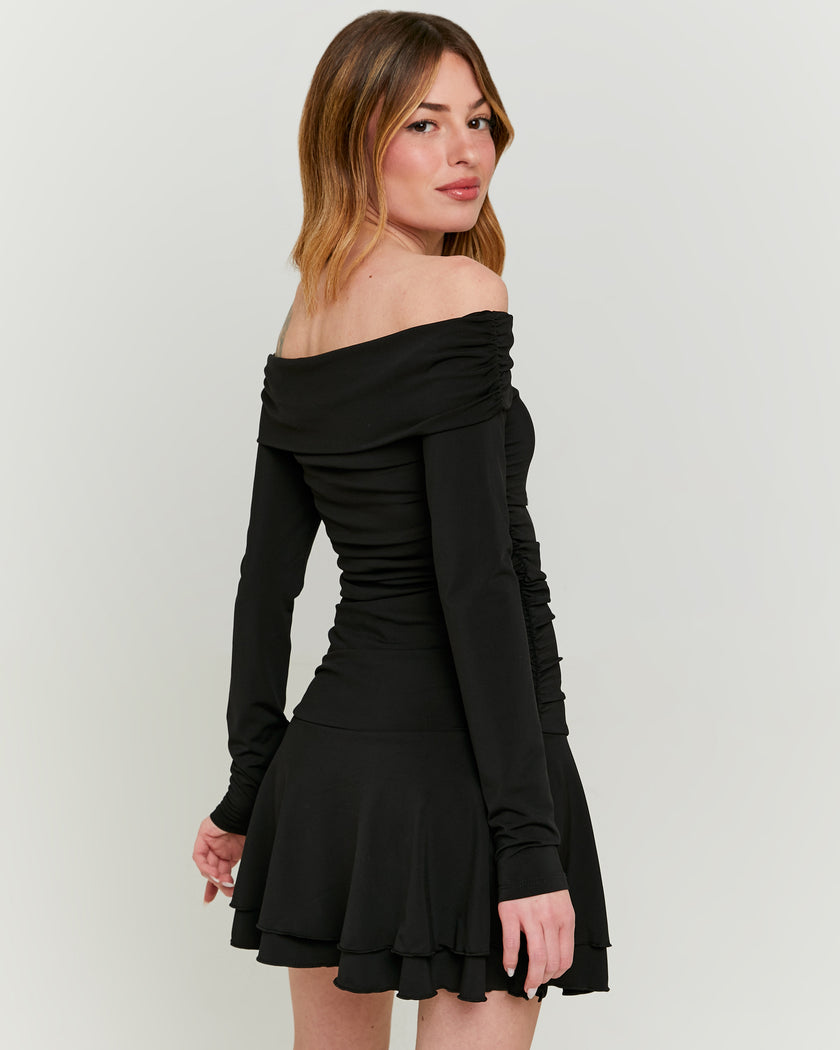 Off Shoulder Mini Dress | Black