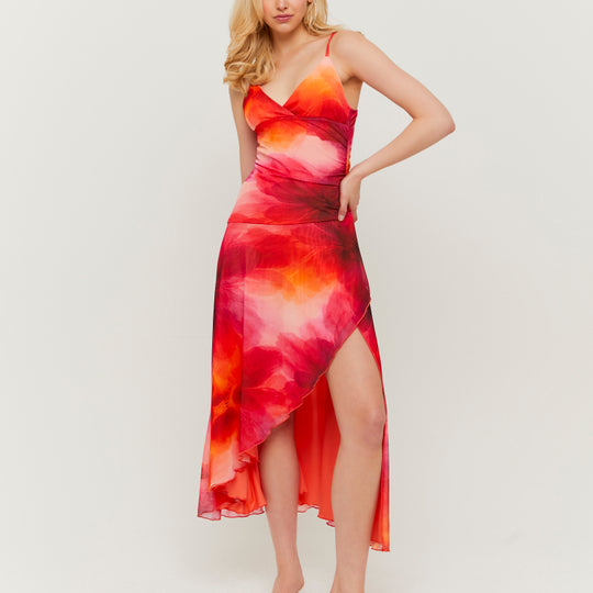 Backless Asymmetric Dress | Floral Print