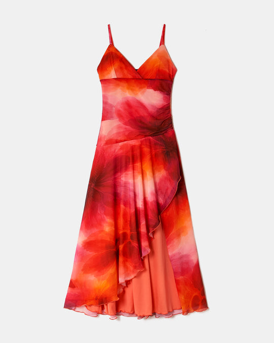 Backless Asymmetric Dress | Floral Print