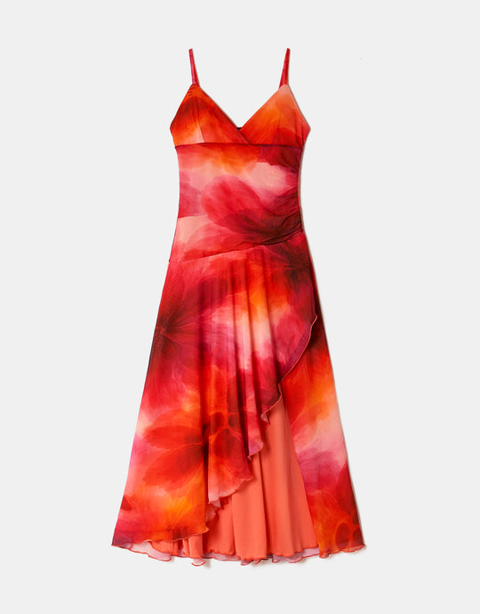 Backless Asymmetric Dress | Floral Print
