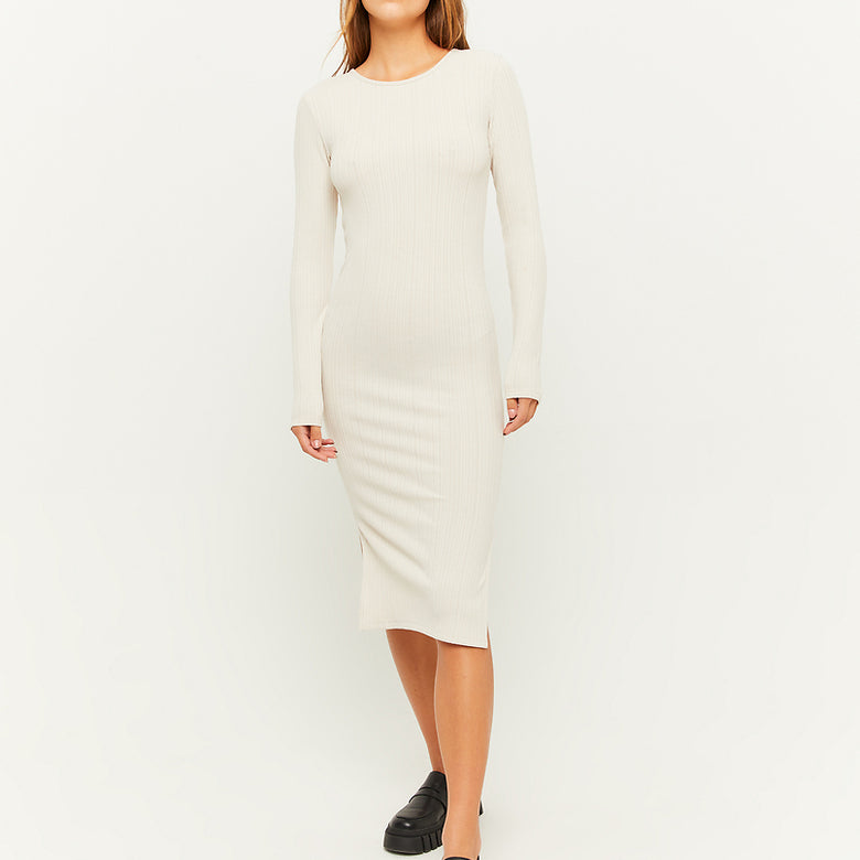 Fitted Midi Dress | Cream
