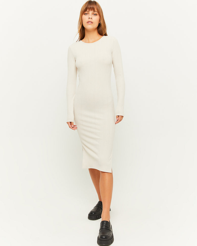Fitted Midi Dress | Cream