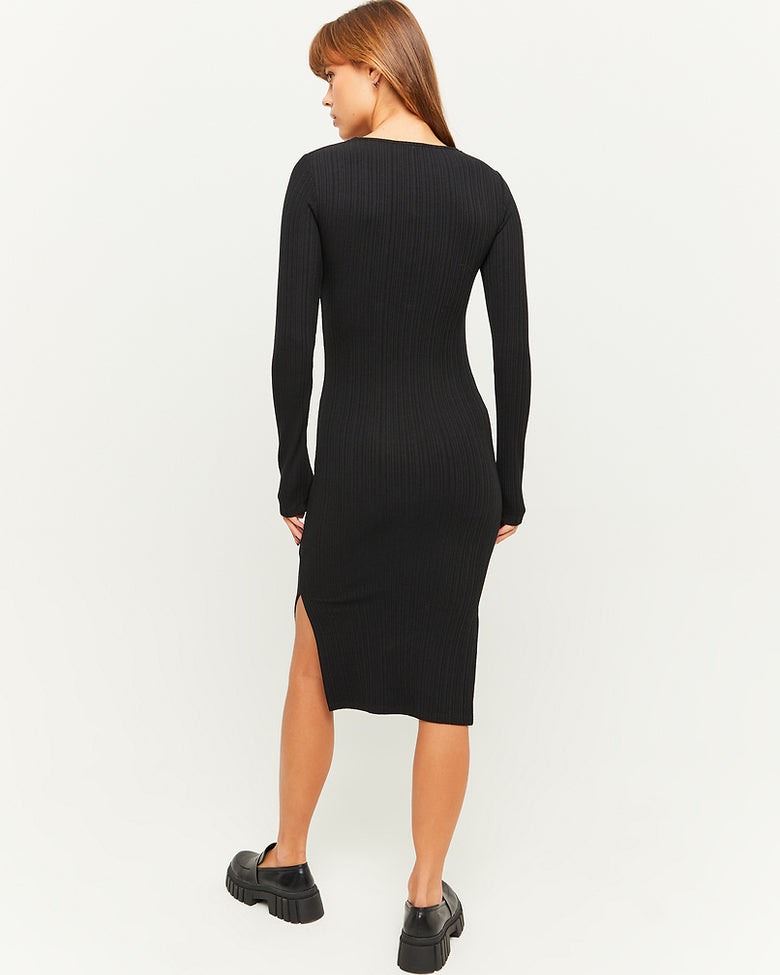 Fitted Midi Dress | Black