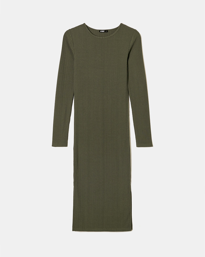 Fitted Midi Dress | kaki