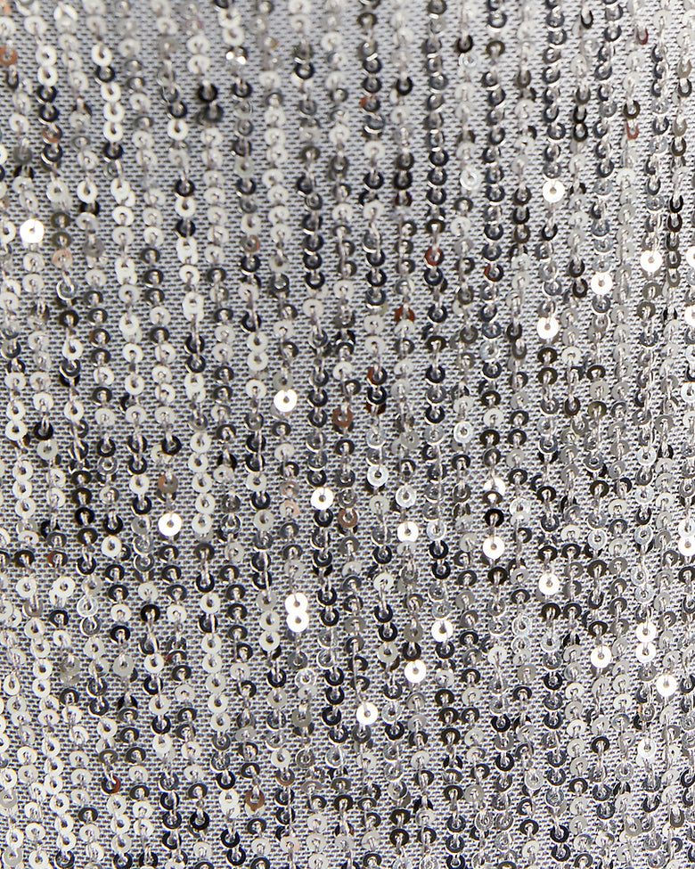 Sequins Midi Dress with Slit | Silver Sequins