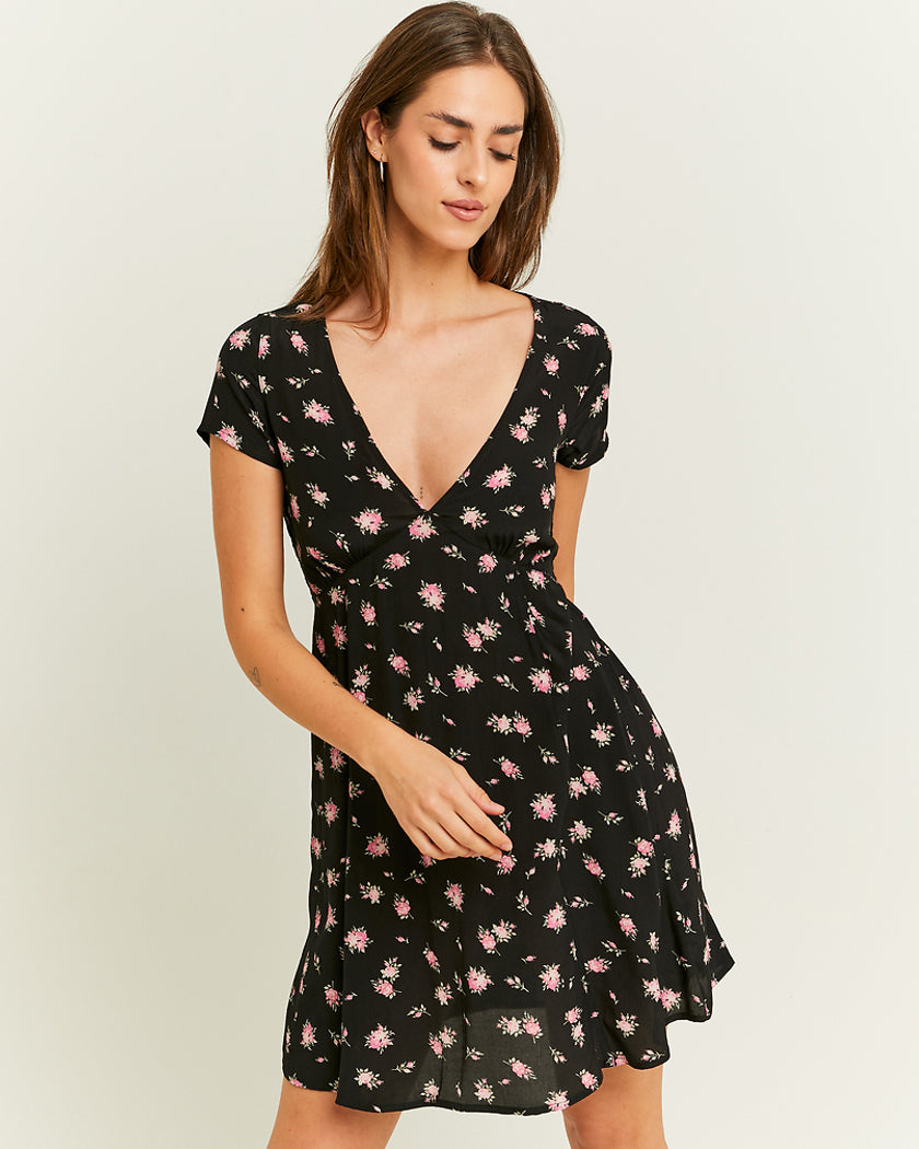 Floral A?line Mini Dress | Floral Print