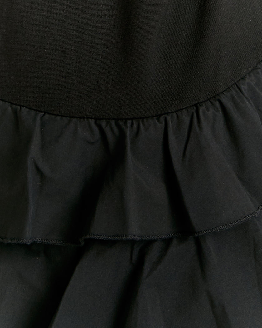 Mini Dress with Ruffles | Black