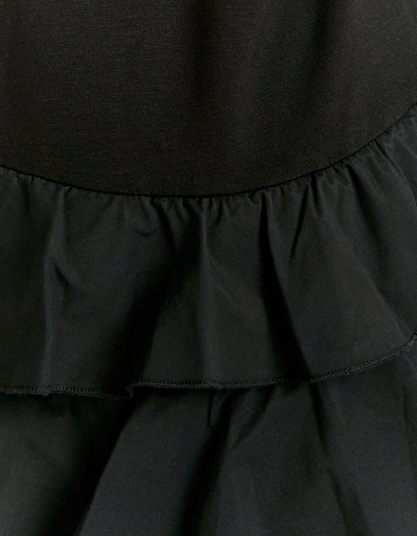 Mini Dress with Ruffles | Black