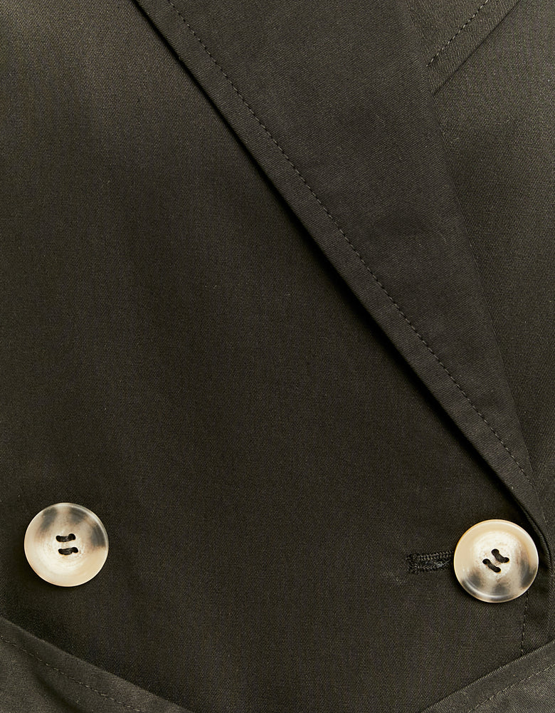 Cropped Trench | Black