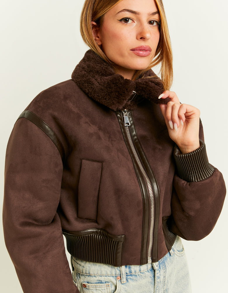Bomber Style Aviator Jacket | Brown