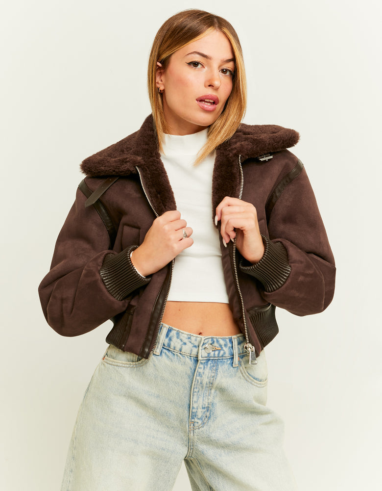 Bomber Style Aviator Jacket | Brown