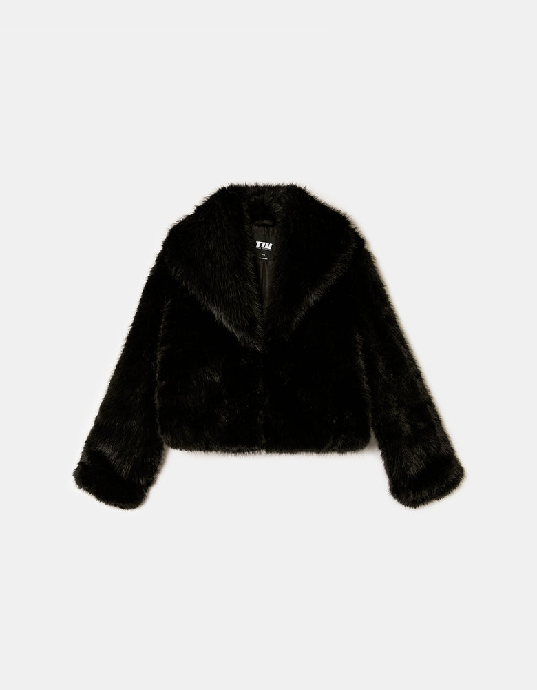 Faux Fur Jacket | Black