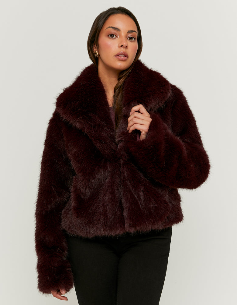 Faux Fur Jacket | Bordeau