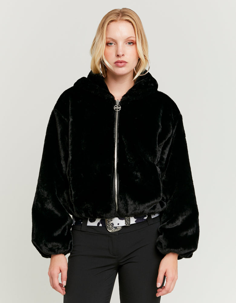 Faux Fur Jacket | Black