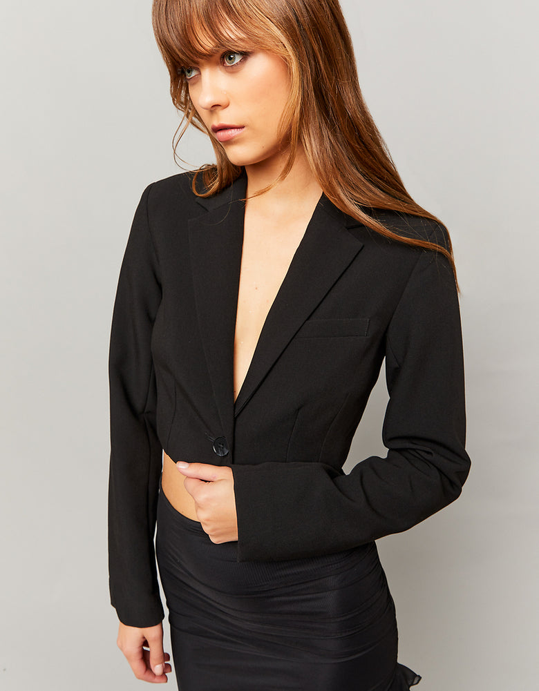 Cropped Blazer | Black