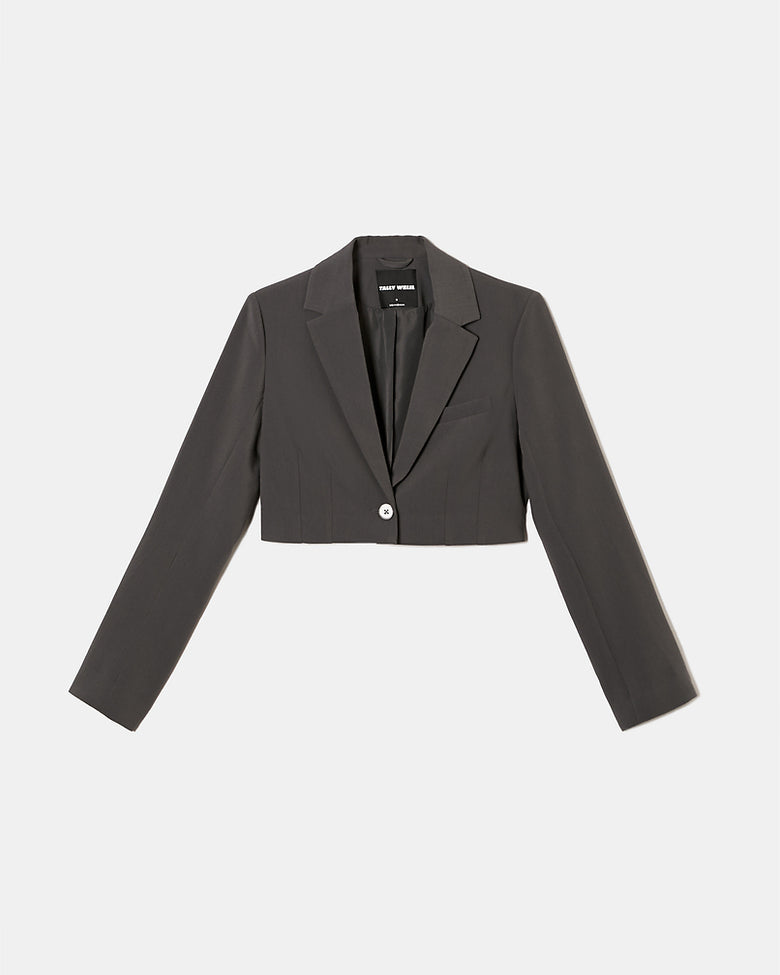 Cropped Blazer | Grey